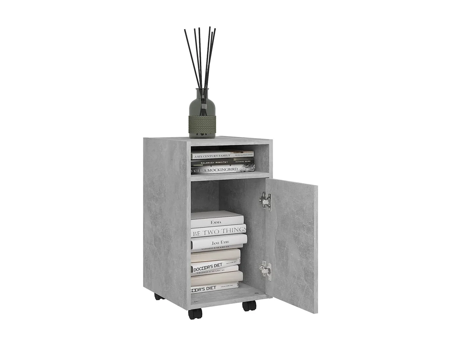 Armoire latérale avec roues Gris béton 33x38x60