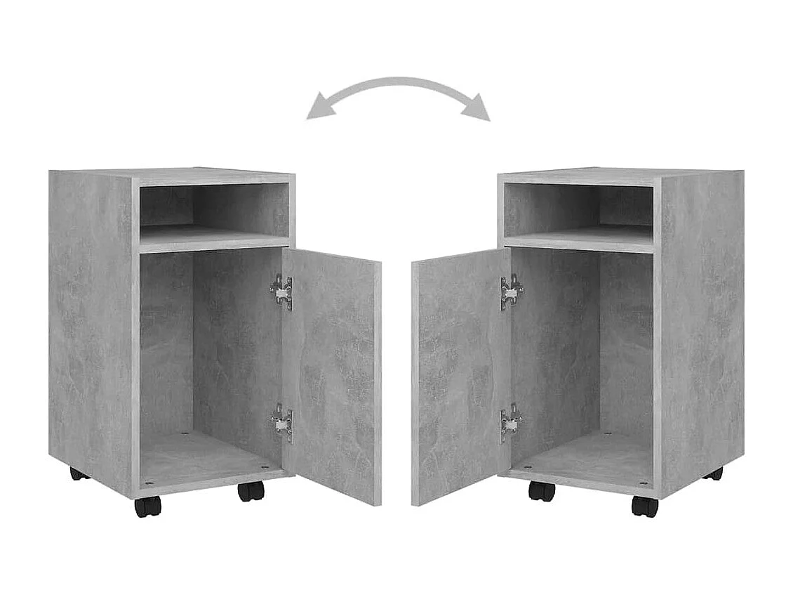 Armoire latérale avec roues Gris béton 33x38x60