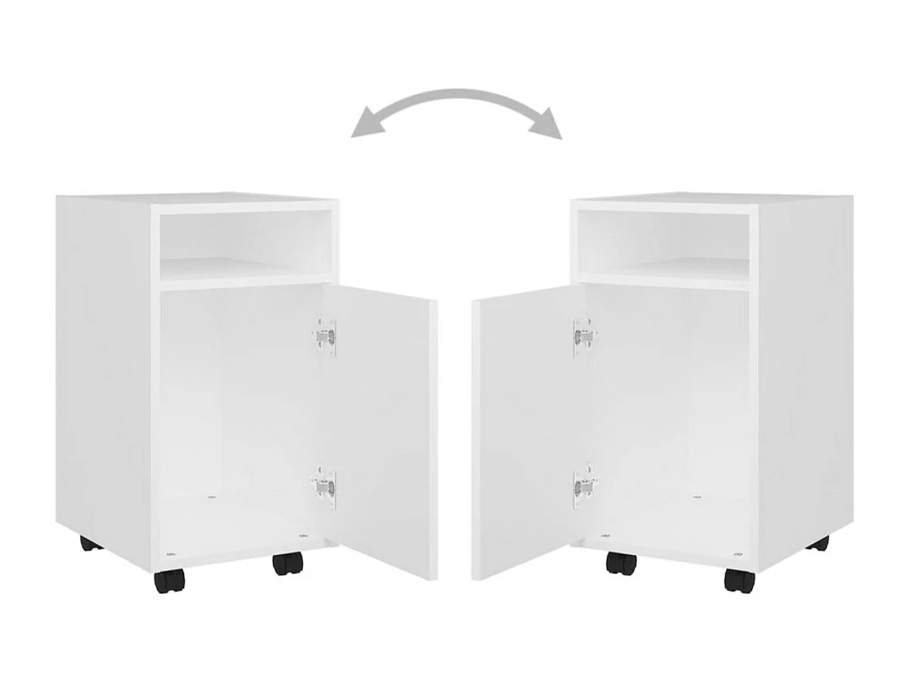 Armoire latérale avec roues Gris béton 33x38x60