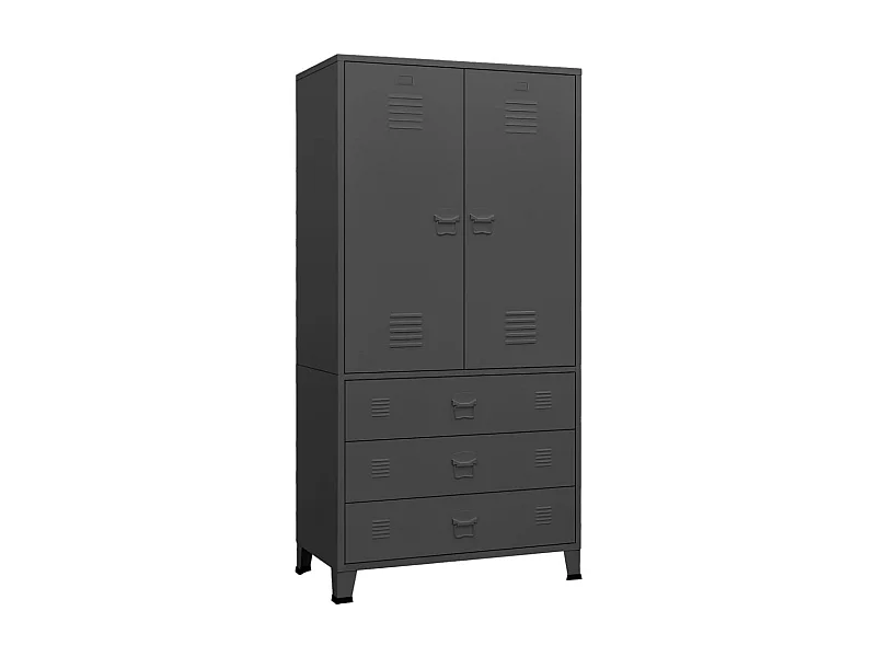 Garde-robe industrielle Anthracite 90x50x180 Métal