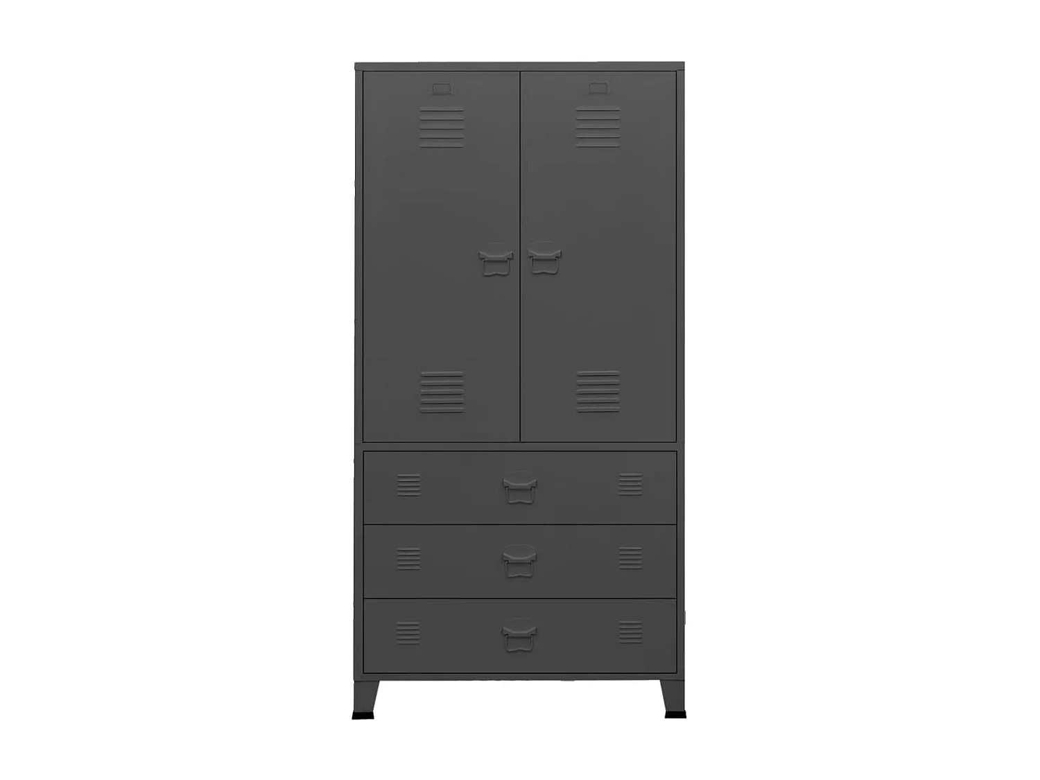Garde-robe industrielle Anthracite 90x50x180 Métal