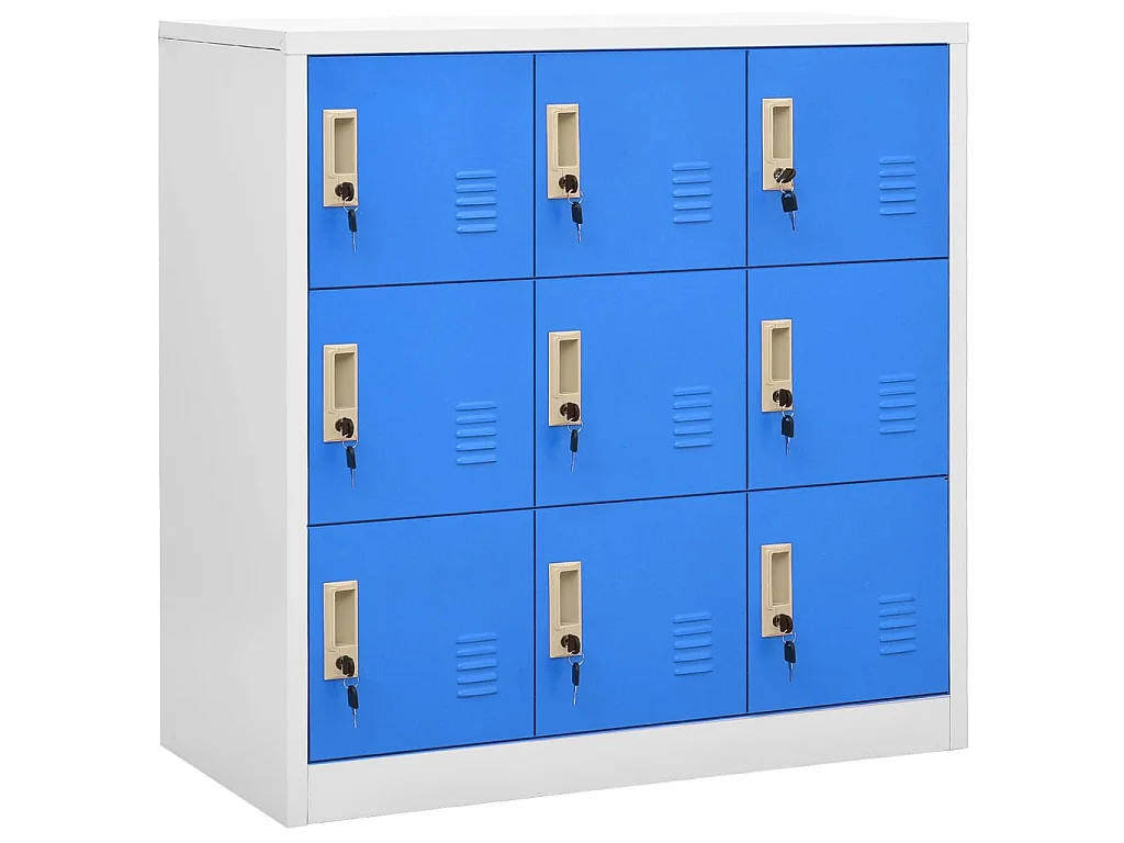 Lockerkast 90x45x92,5 cm staal lichtgrijs en blauw