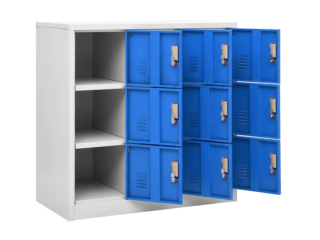 Lockerkast 90x45x92,5 cm staal lichtgrijs en blauw