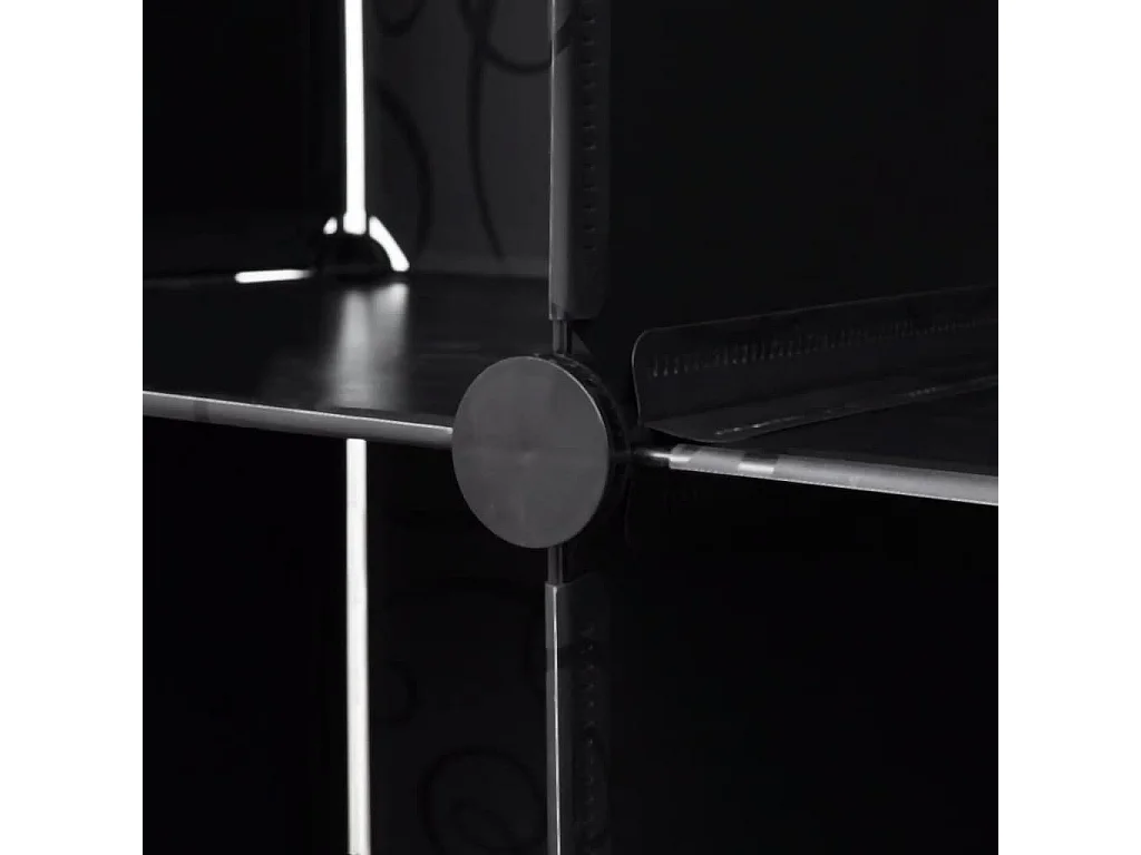 Cabinet modulable avec 18 compartiments noir et blanc 37x146x180,5