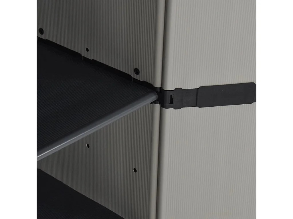 Armoire de rangement de jardin 3 étagères Gris-noir 34x40x168