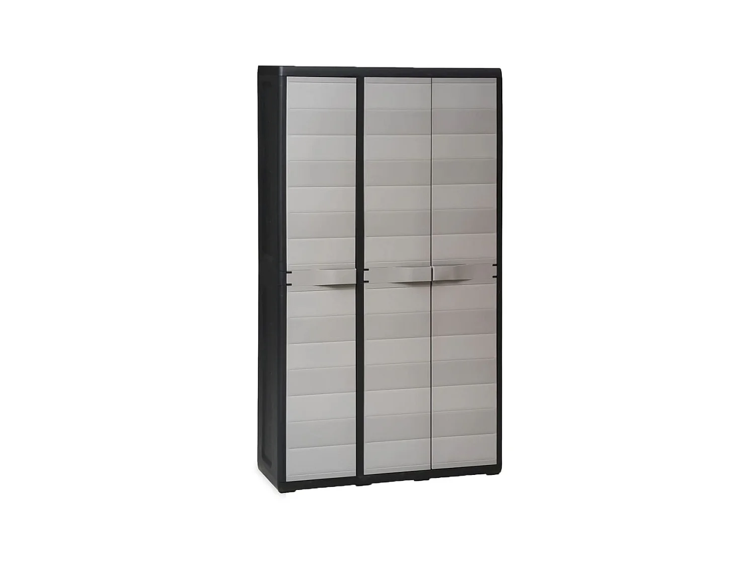 Armoire de rangement de jardin avec 4 étagères Noir et gris