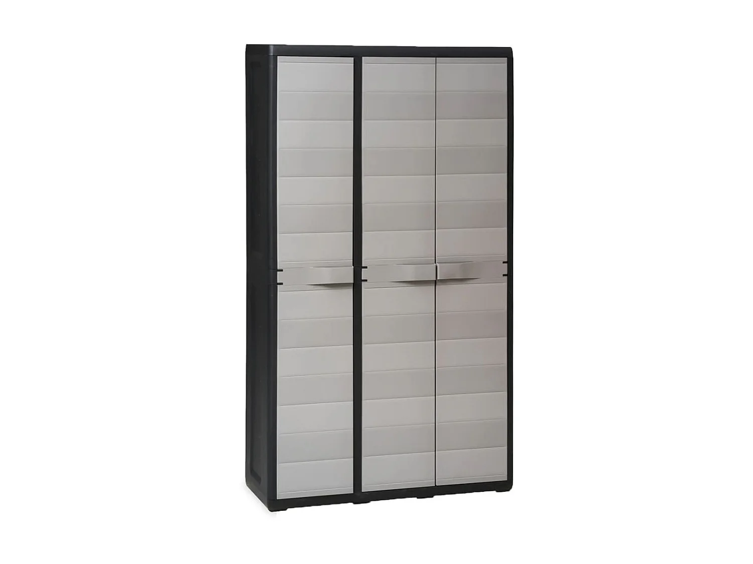 Armoire de rangement de jardin avec 4 étagères Noir et gris