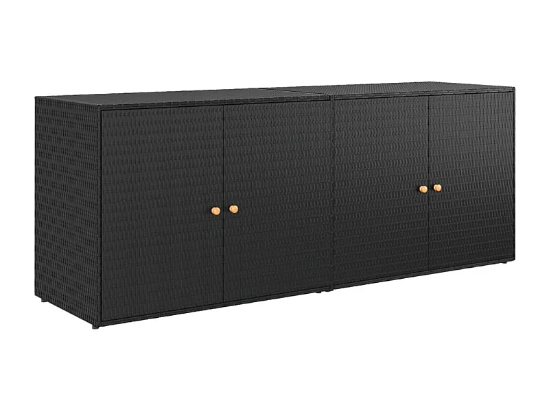 Armoire de rangement jardin Noir 198x55,5x80 Résine tressée