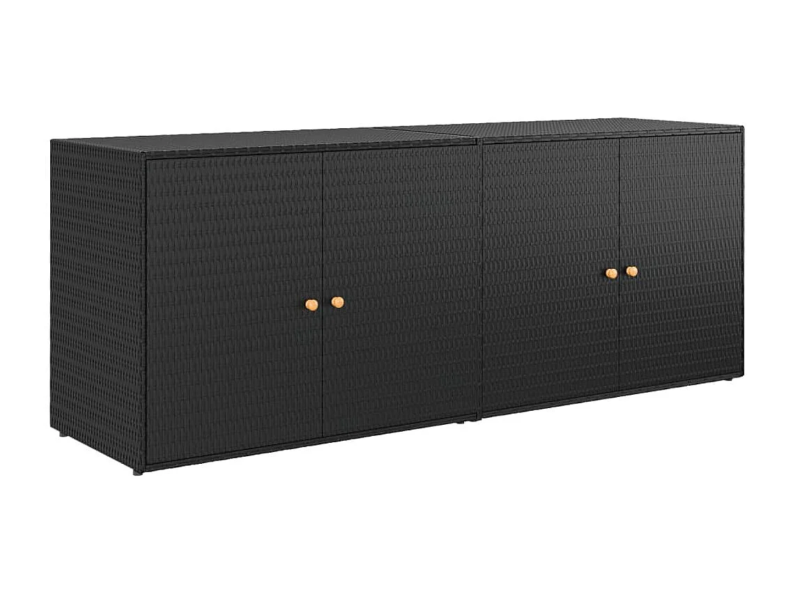 Armoire de rangement jardin Noir 198x55,5x80 Résine tressée