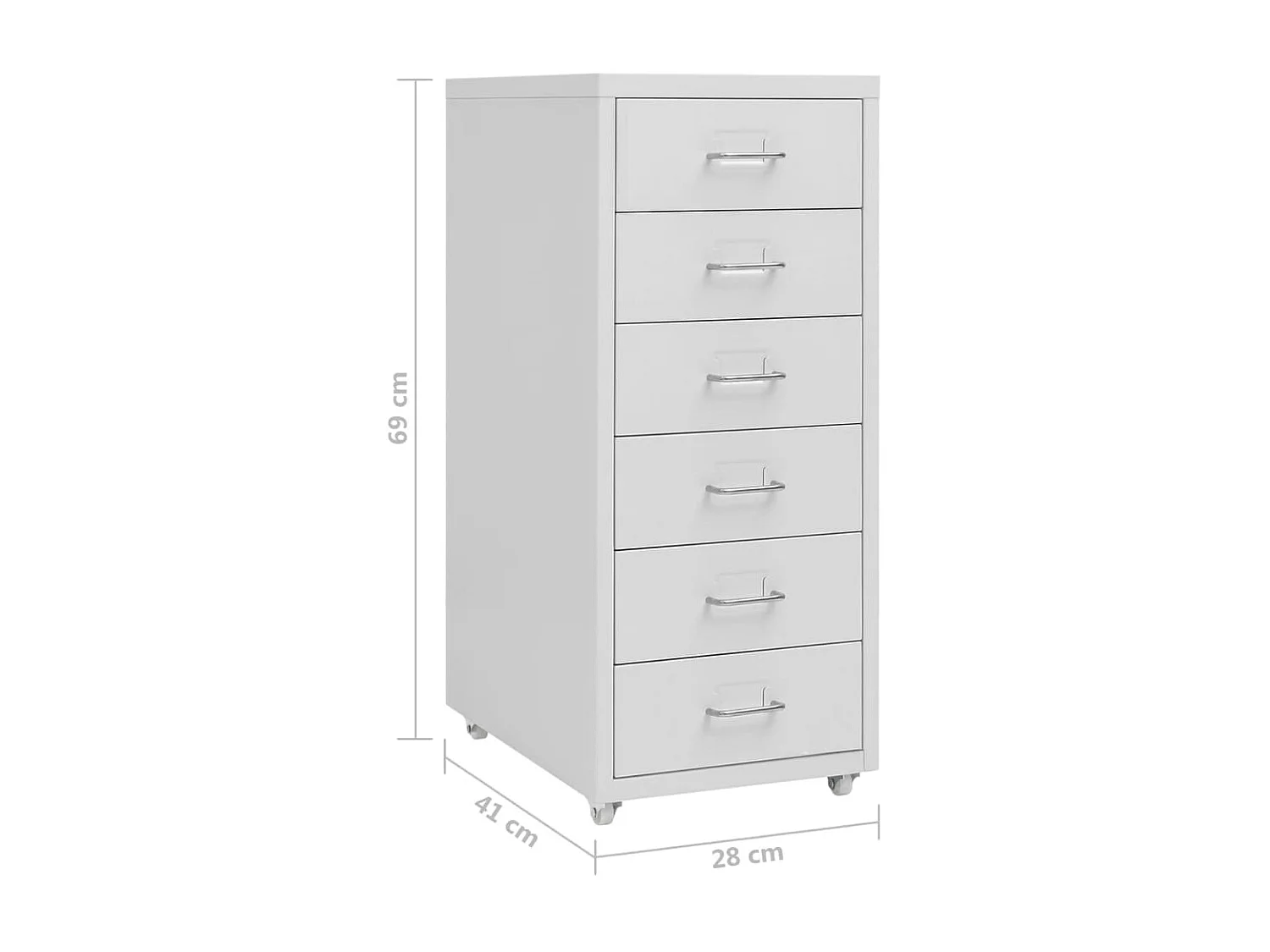 Classeur mobile Gris 28x41x69 Métal