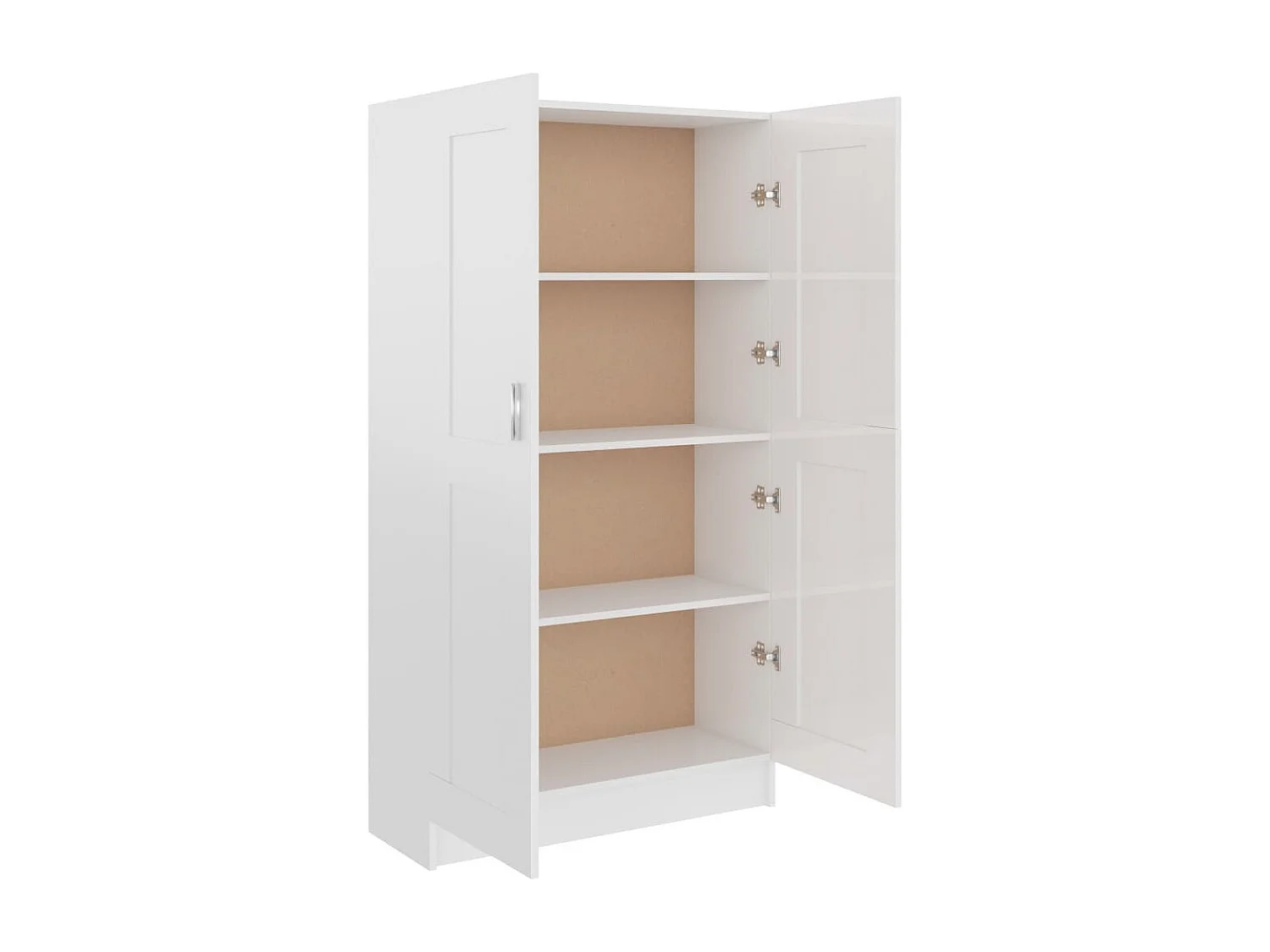 Armoire multifonction mi hauteur 2 portes Kala 82cm - Solution gain de place-Blanc brillant