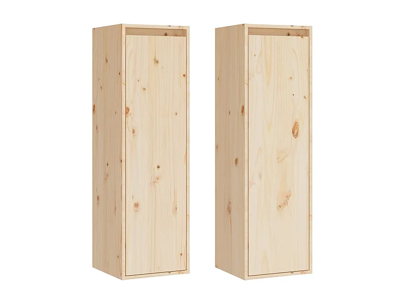 Armoires murales 2 pcs 30x30x100 Bois de pin massif