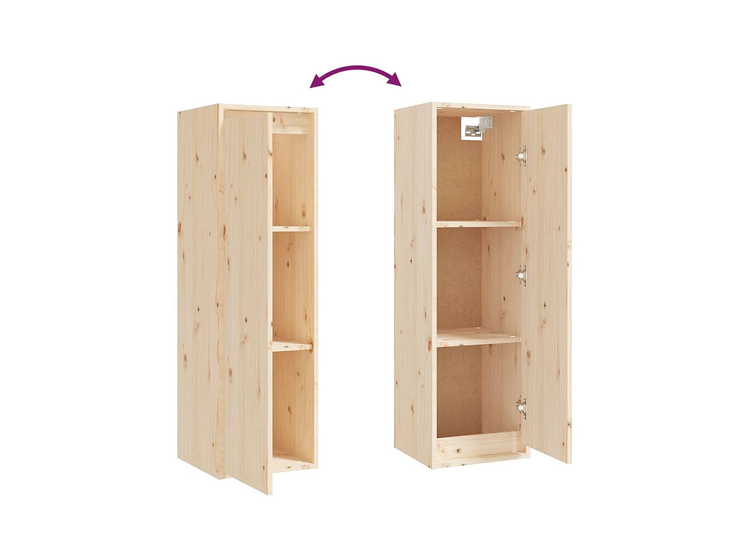 Armoires murales 2 pcs 30x30x100 Bois de pin massif