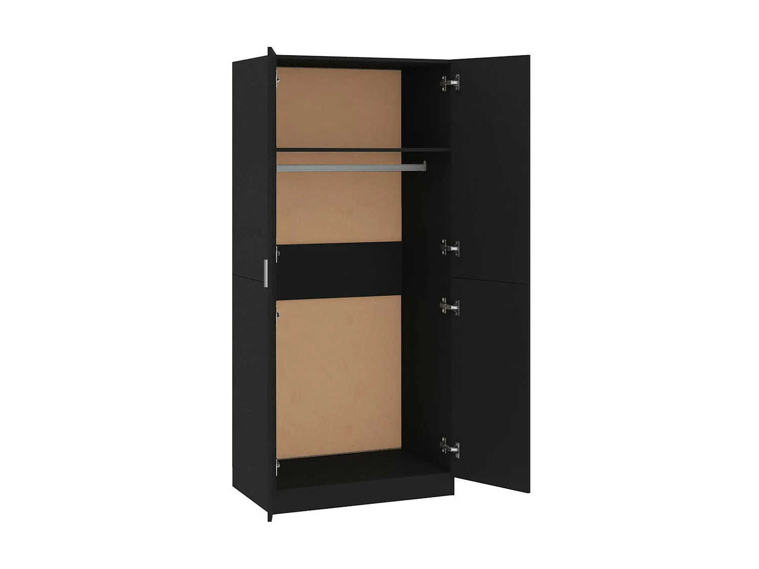 Armoire 2 portes noir mate Pandra 80cm