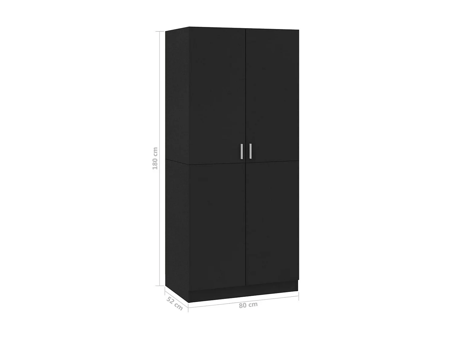 Armoire 2 portes noir mate Pandra 80cm