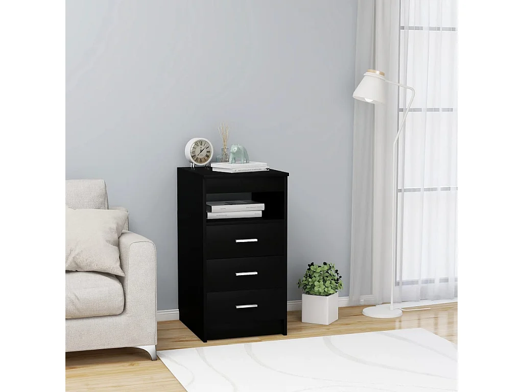 Armoire à tiroirs Noir 40x50x76