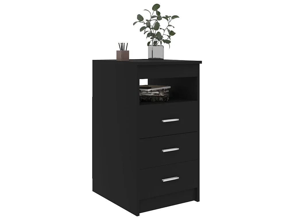 Armoire à tiroirs Noir 40x50x76