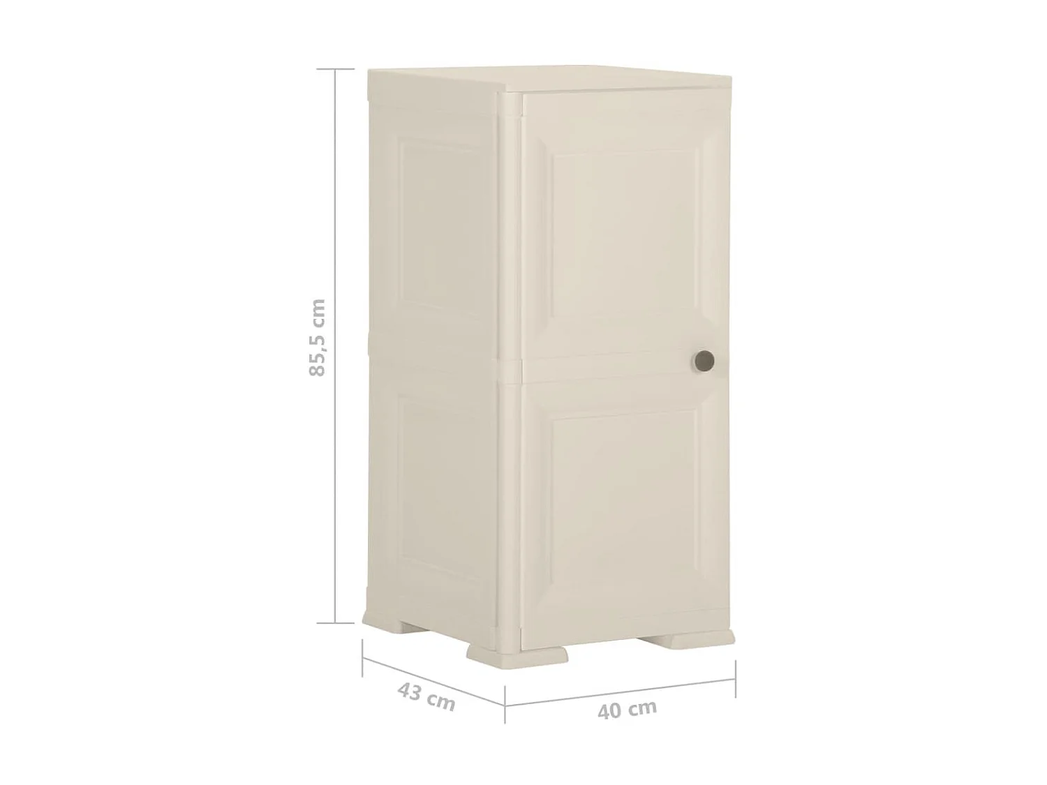 Armoire en plastique 40x43x85,5 Design de bois Crème