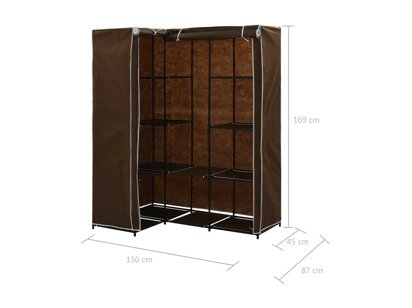 Garde-robe d'angle Marron 130x87x169