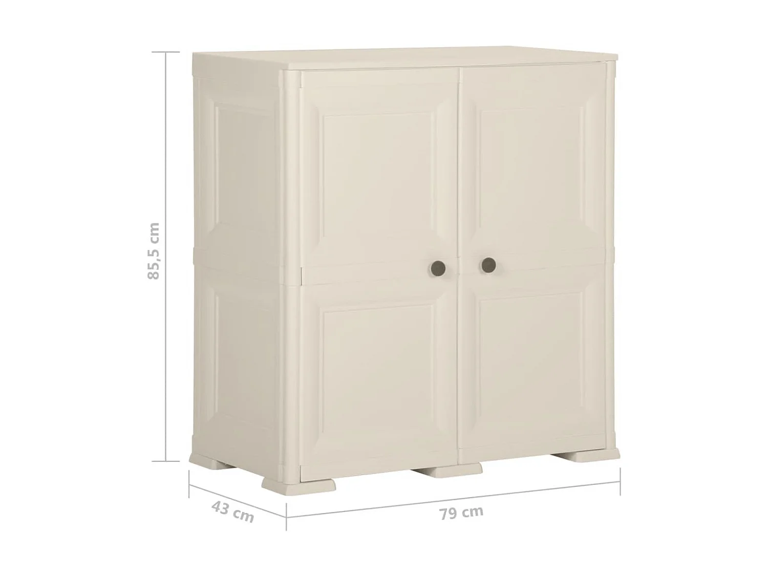 Armoire en plastique 79x43x85,5 Design de bois Crème