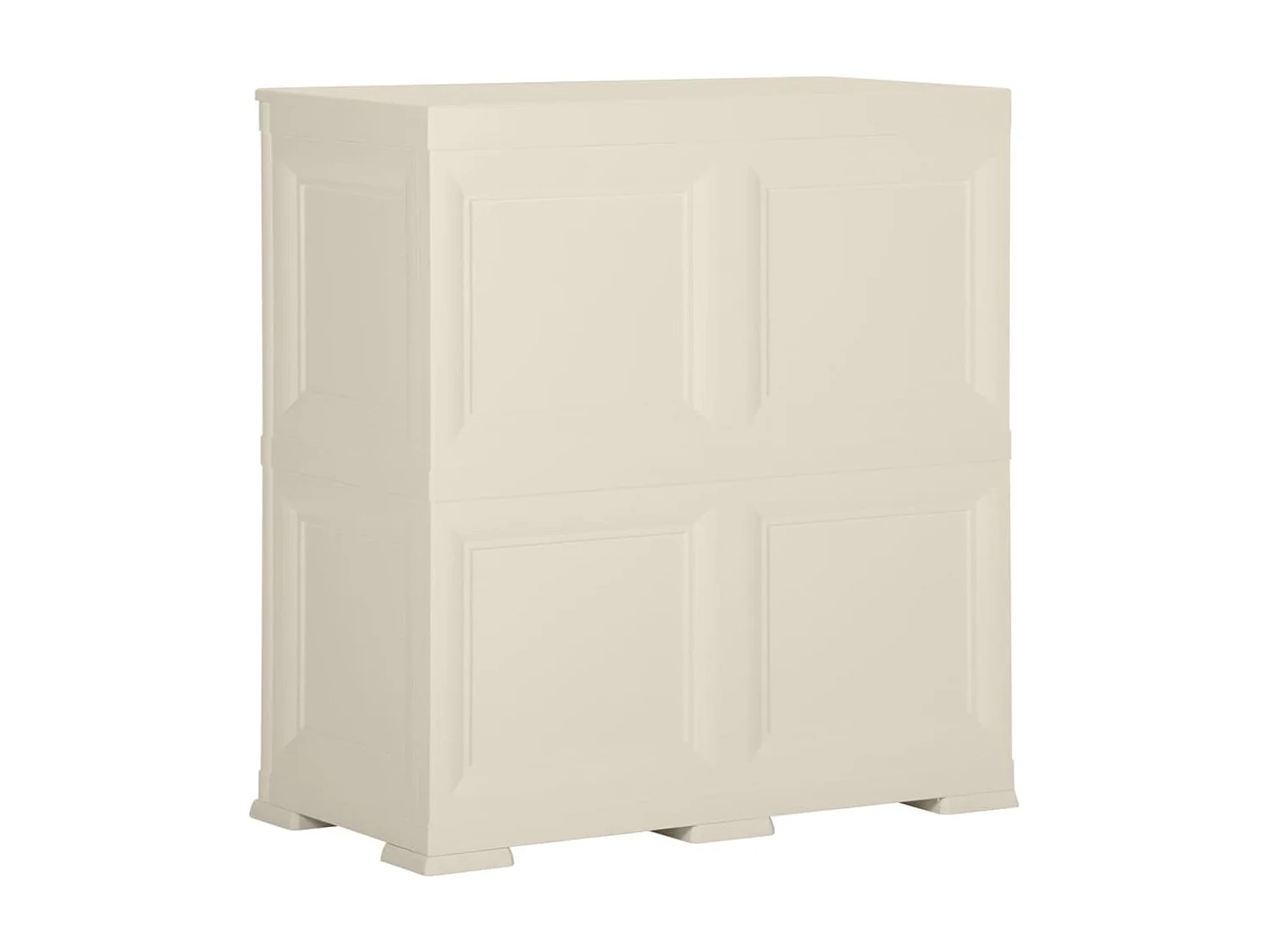 Armoire en plastique 79x43x85,5 Design de bois Crème