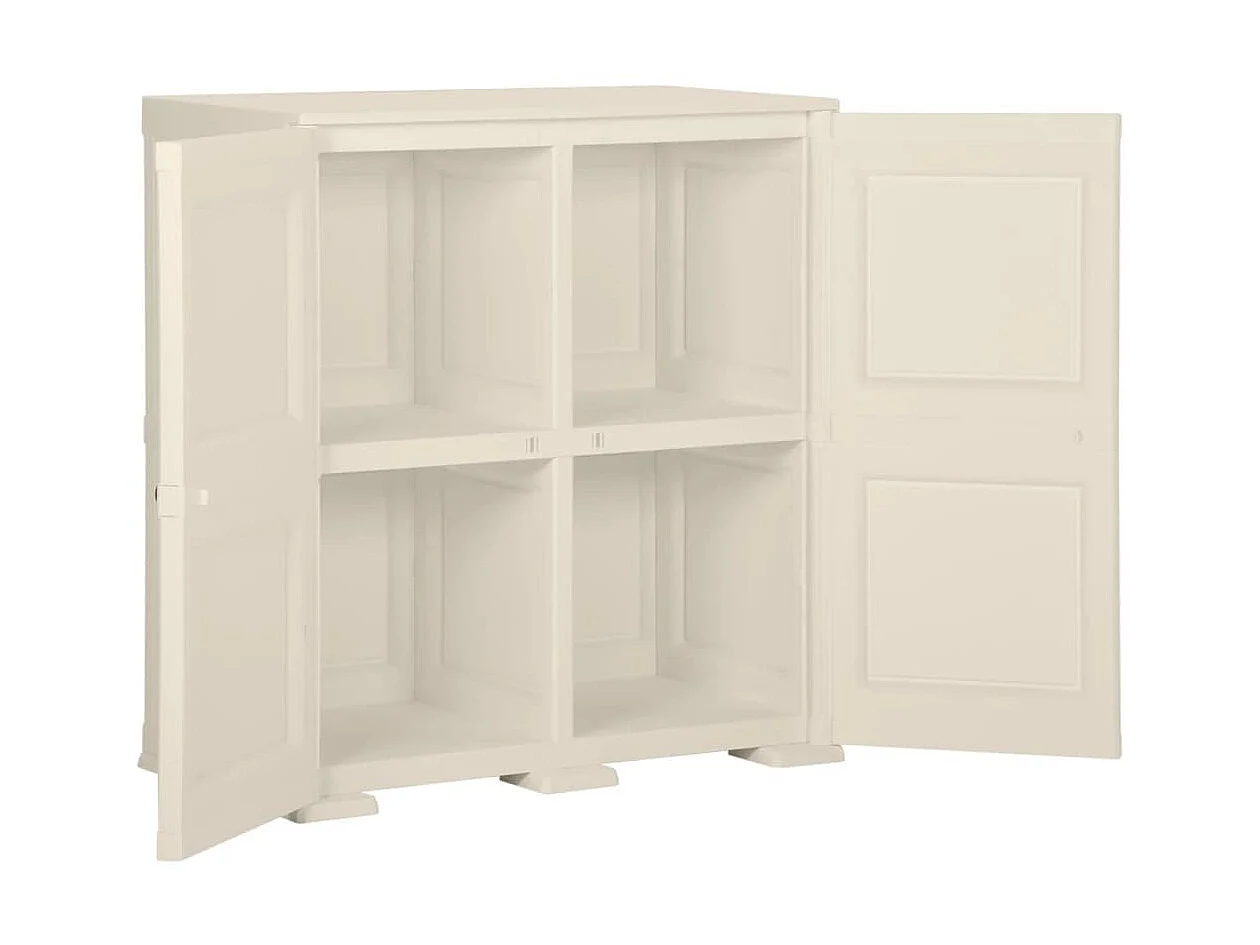 Armoire en plastique 79x43x85,5 Design de bois Crème
