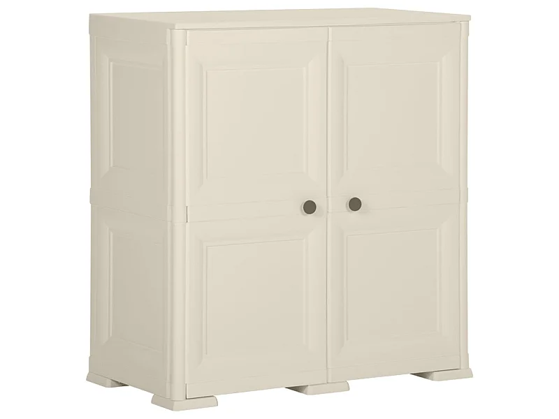 Armoire en plastique 79x43x85,5 Design de bois Crème