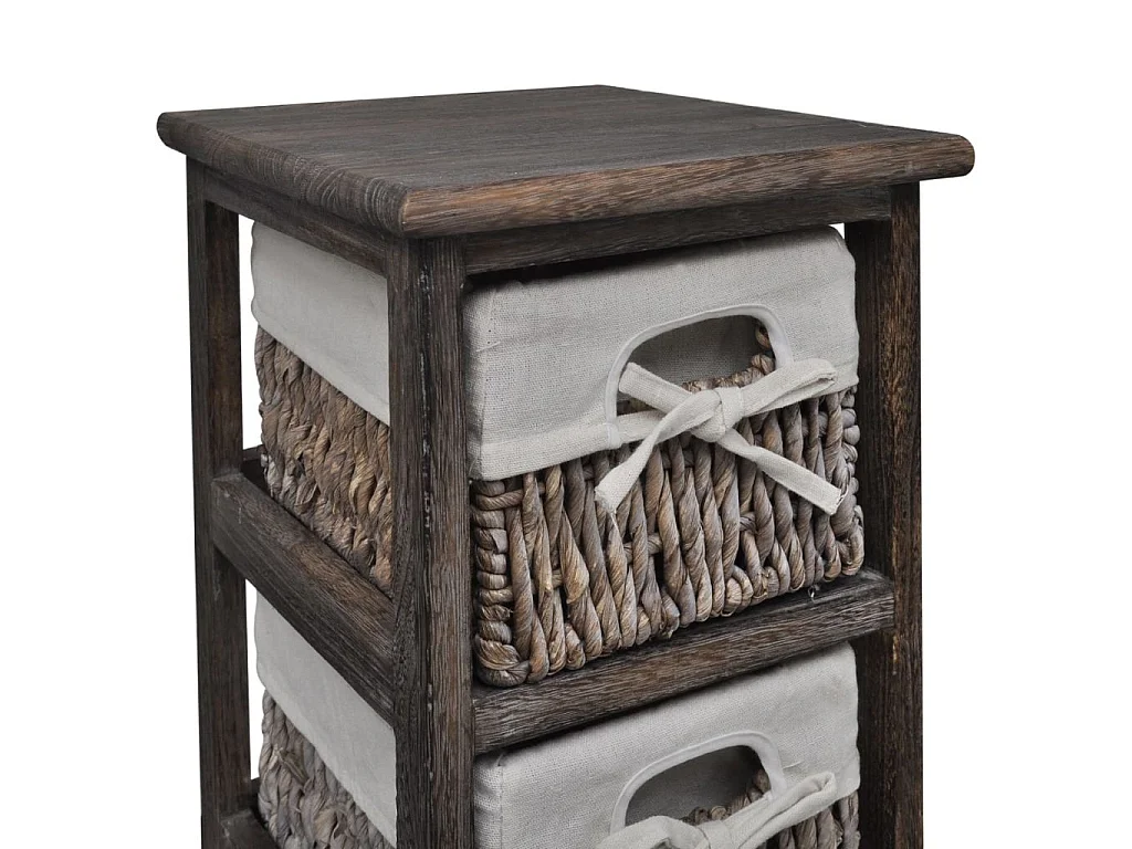 Étagère de rangement Bois Marron 5 paniers en tissage