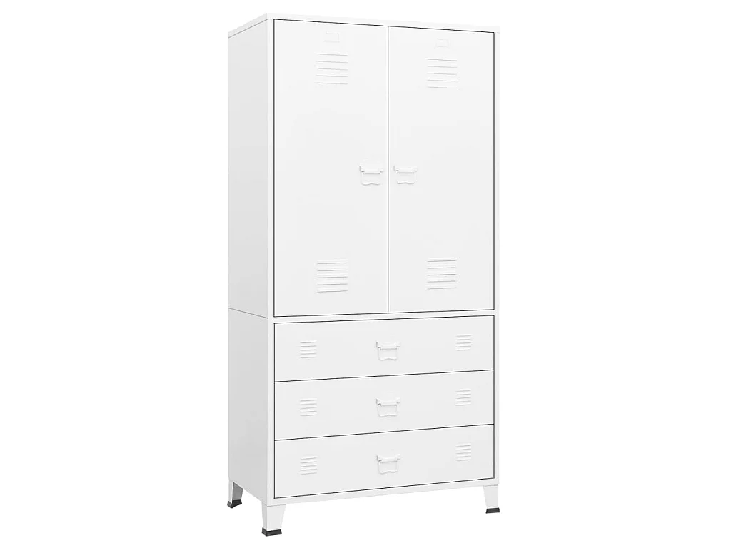 Garde-robe Blanc 90x50x180 Métal