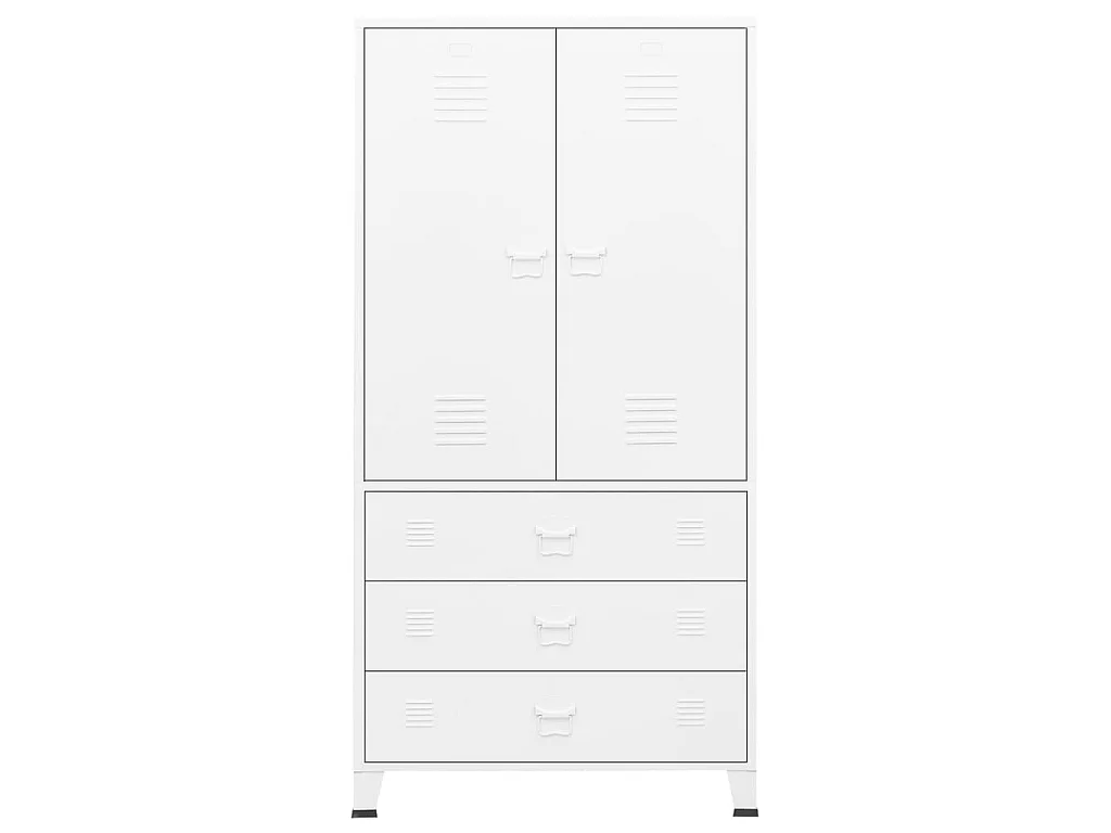 Garde-robe Blanc 90x50x180 Métal