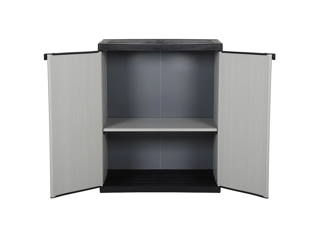 Armoire de rangement de jardin 1 étagère Gris-noir 68x40x85