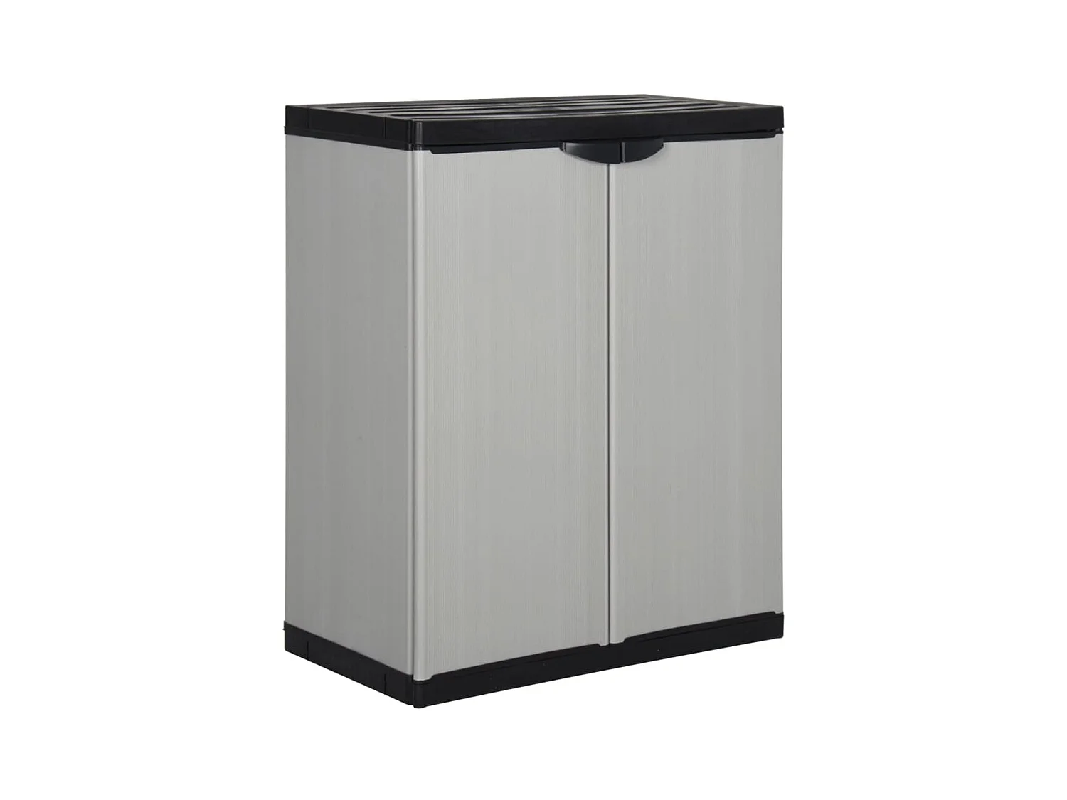 Armoire de rangement de jardin 1 étagère Gris-noir 68x40x85