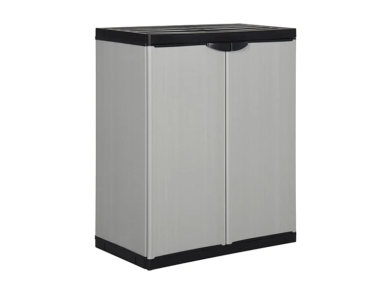 Armoire de rangement de jardin 1 étagère Gris-noir 68x40x85