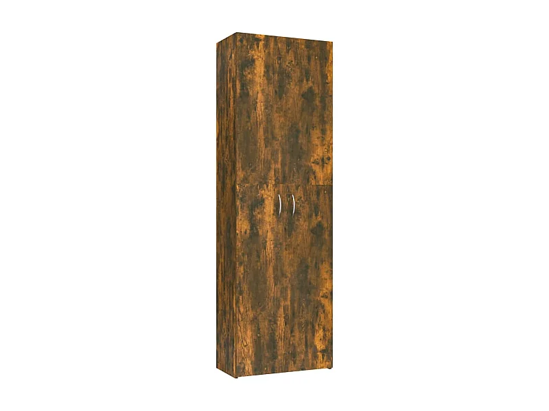 Armoire multi rangement Chêne fumé 60x32x190 Bois d'ingénierie