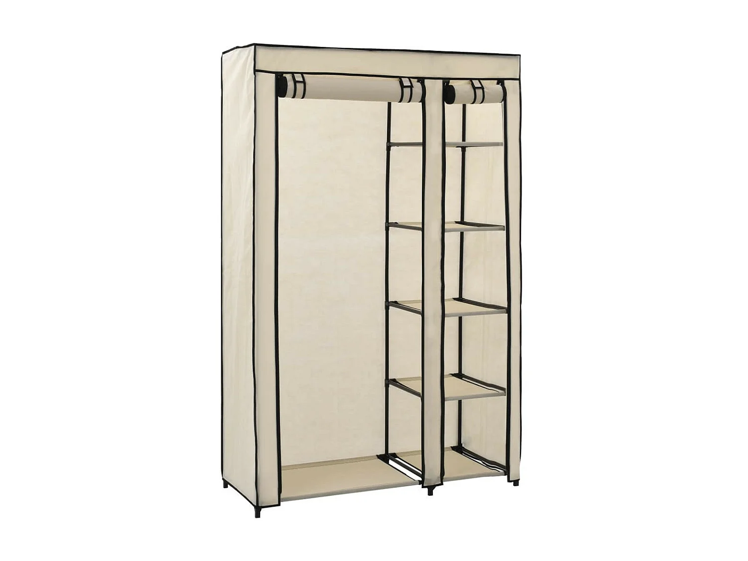 Garde-robes pliables 2 pcs Crème 110x45x175 Tissu