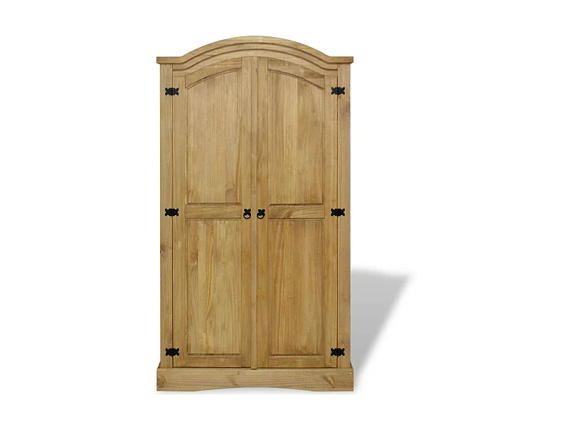 Armoire 2 portes pin massif naturel Mexica