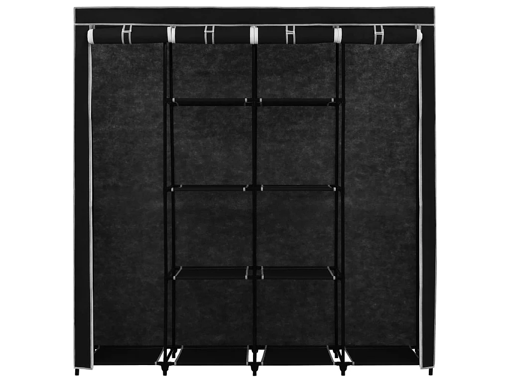 Garde-robe avec 4 compartiments Noir 175x45x170