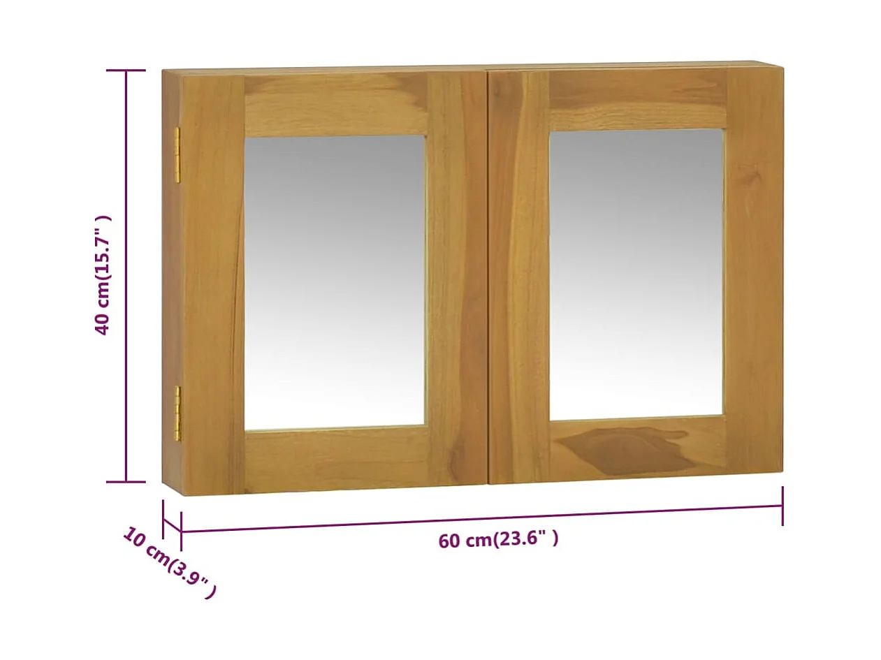 Armoire à miroir 60x10x40 Bois de teck solide