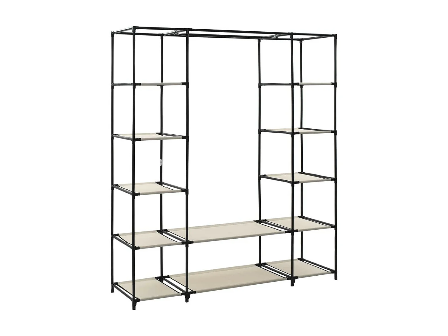 Armoire avec compartiments et tiges Crème 150x45x176 Tissu