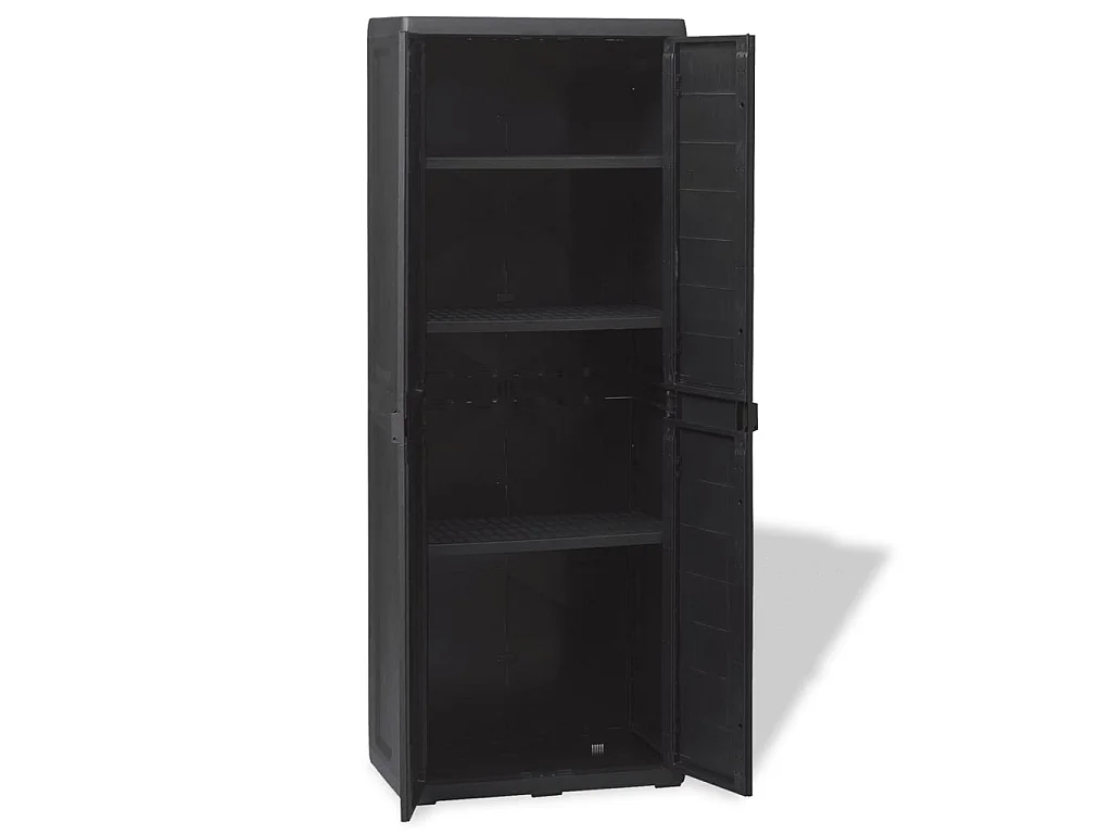 Armoire de rangement de jardin avec 3 étagères Noir