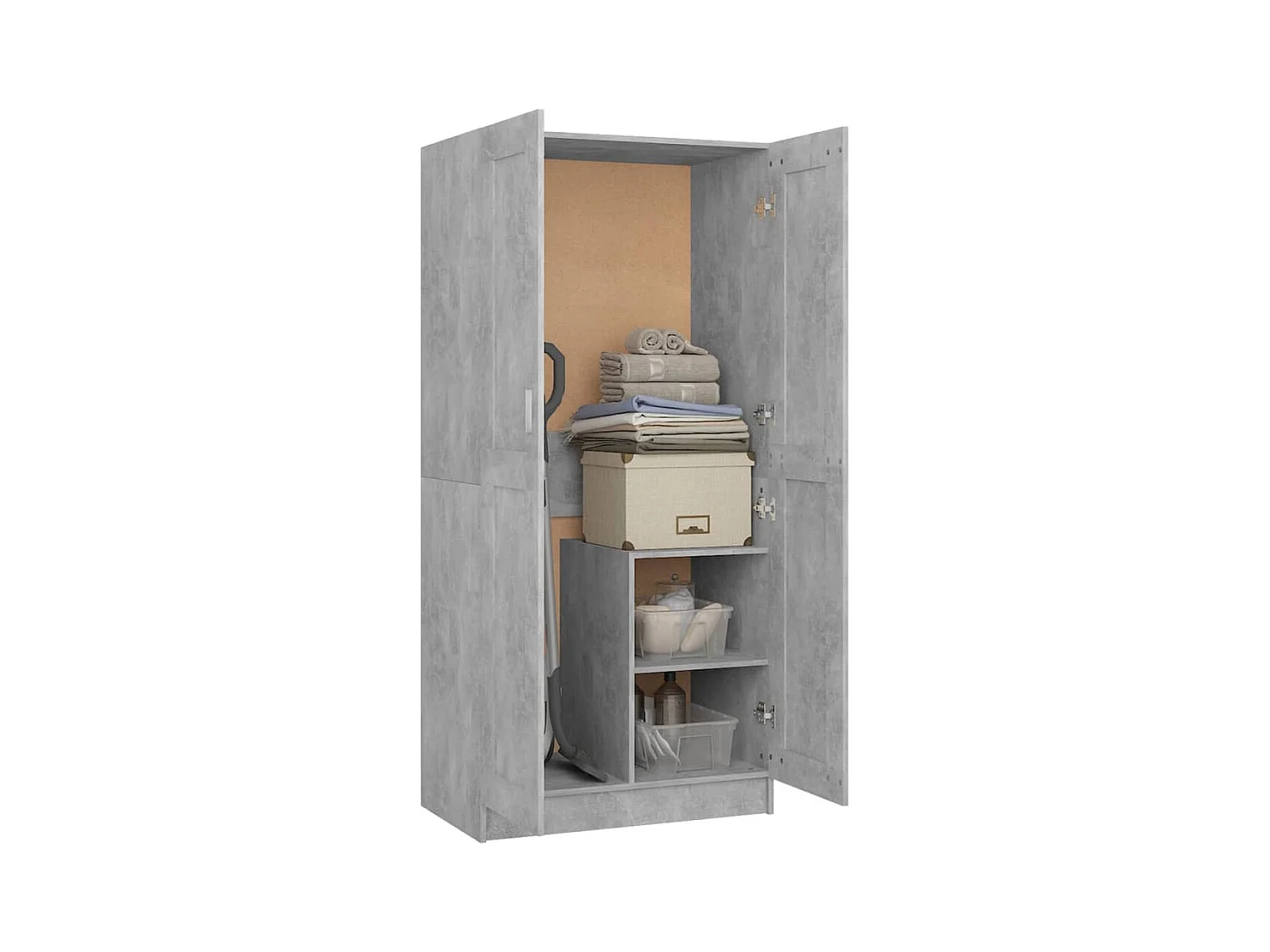 Armario de madera contrachapada gris hormigón 82,5x51,5x180 cm