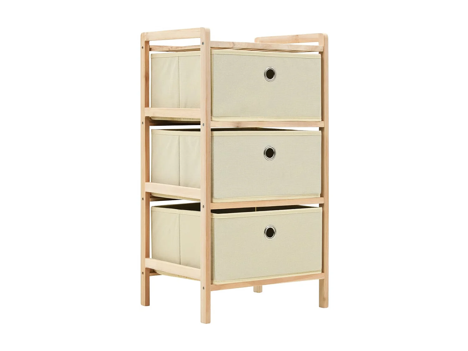 Étagères de rangement avec 3 paniers en tissu 2 pcs Beige Cèdre