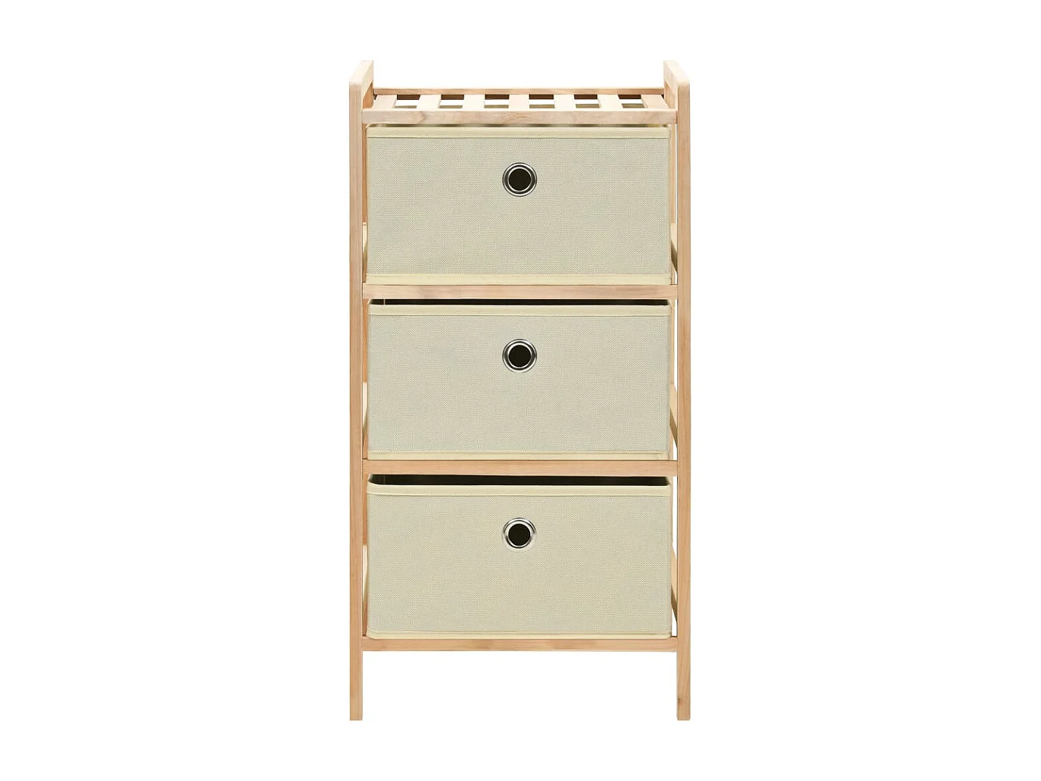 Étagères de rangement avec 3 paniers en tissu 2 pcs Beige Cèdre