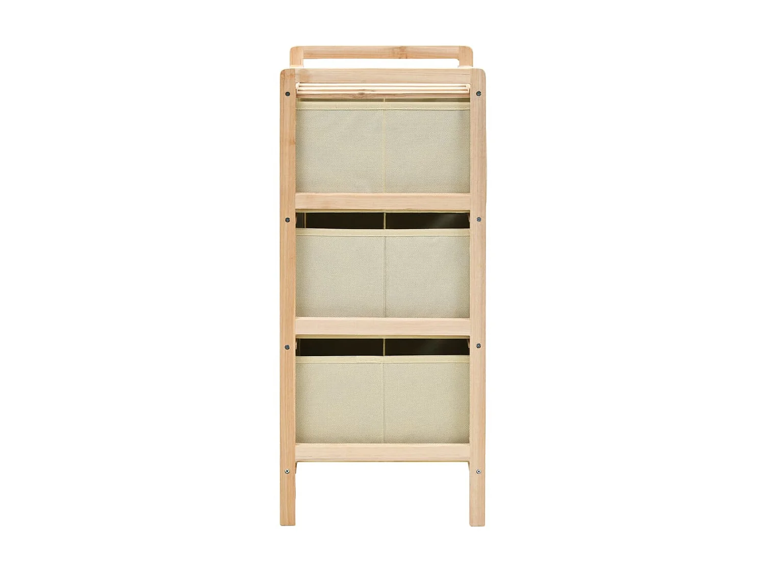 Étagères de rangement avec 3 paniers en tissu 2 pcs Beige Cèdre