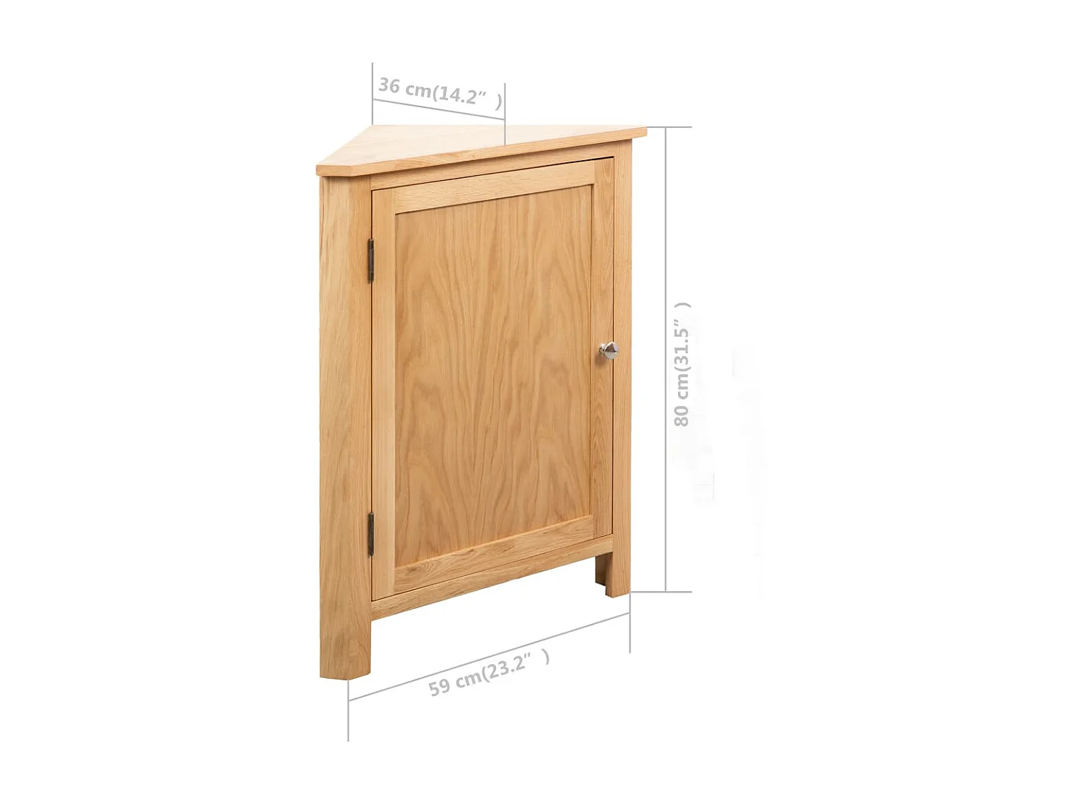 Armoire d'angle 59 x 36x80 Bois de chêne massif