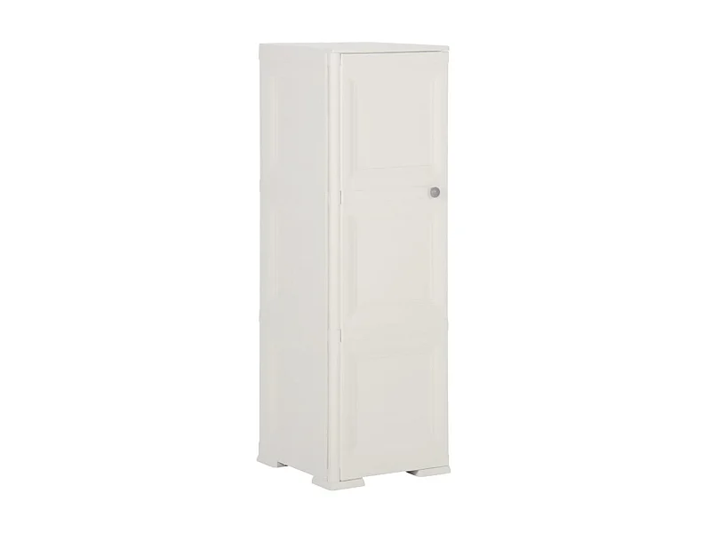 Armoire plastique 40x43x125 design de bois blanc angora