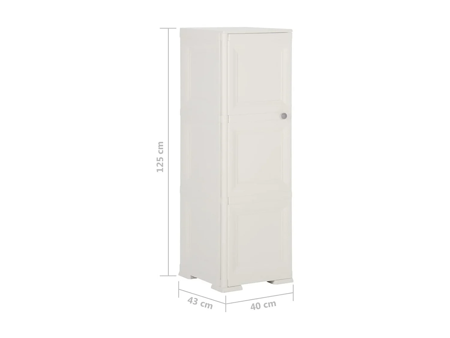 Armoire plastique 40x43x125 design de bois blanc angora