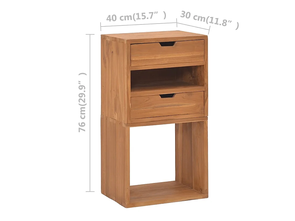 Armoire de rangement 40x30x76 Bois de teck massif
