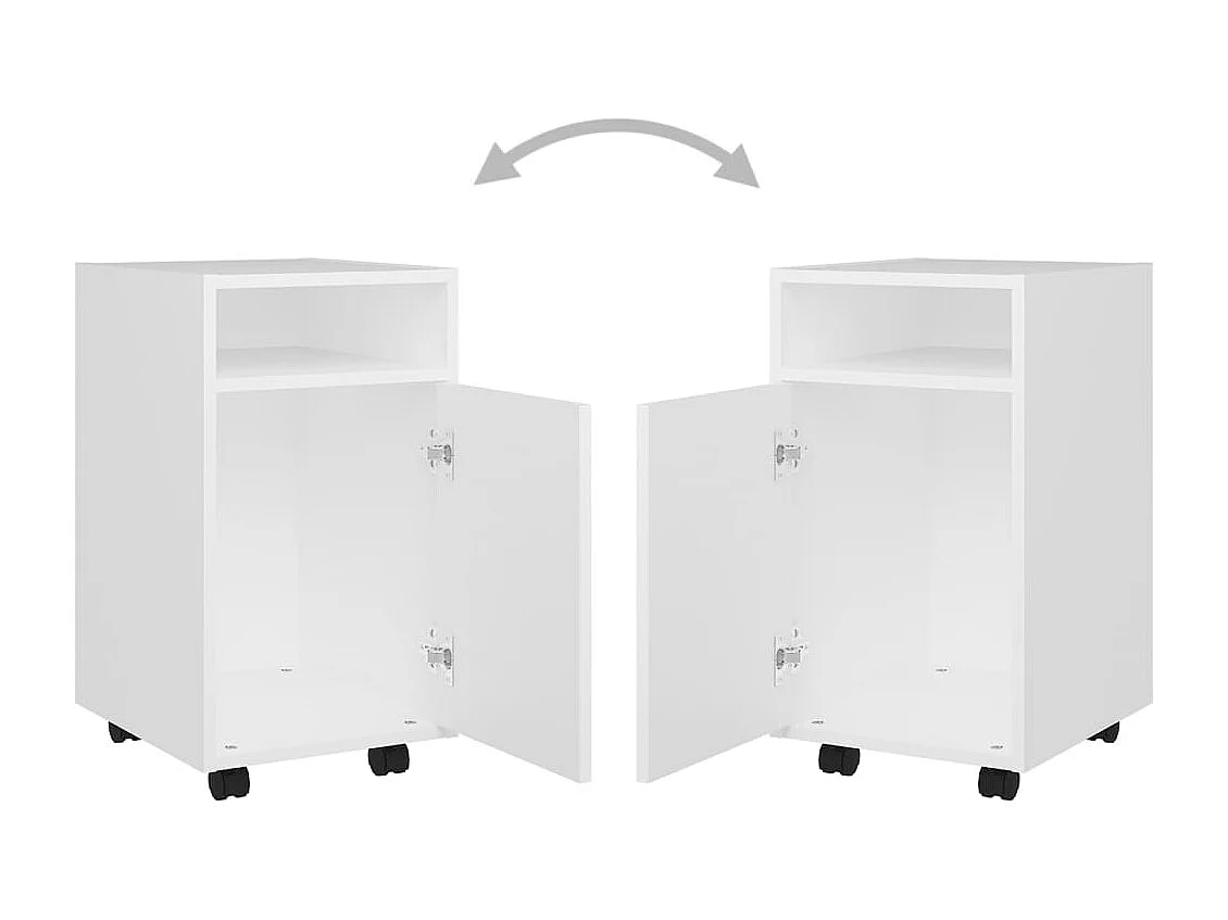 Armoire latérale avec roues Blanc 33x38x60