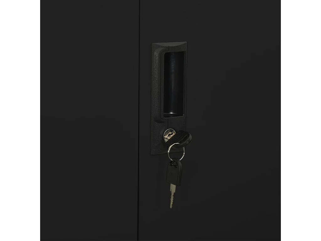 Armoire de bureau Noir 90x40x180 Acier 3